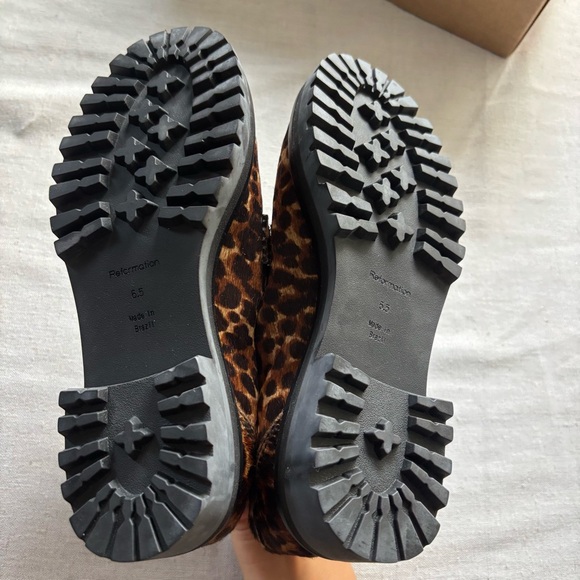 New Reformation Agathea Leopard Chunky Loafers 6.5 - Picture 6 of 11